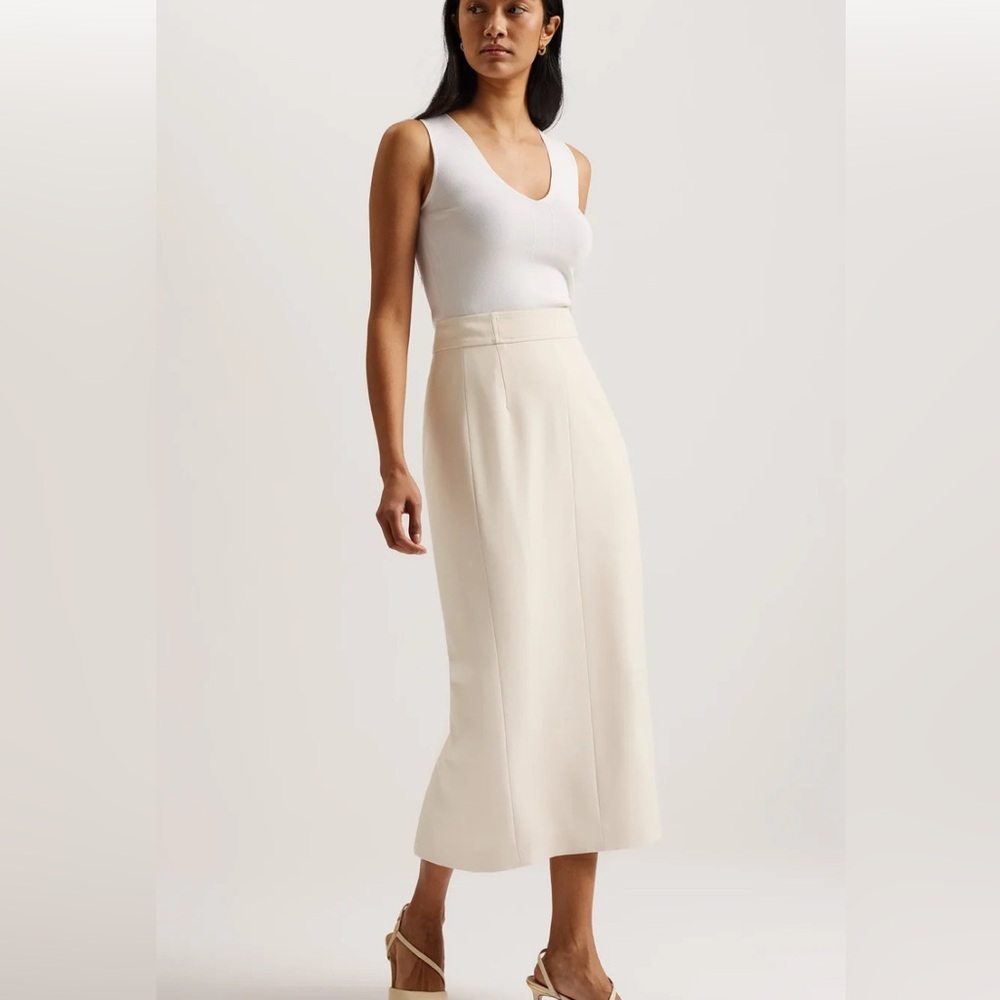 Ted Baker Cream Pencil Midi Skirt